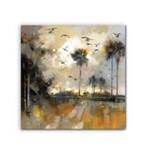 Sunrise Overlake Landscape Wrapped Canvas